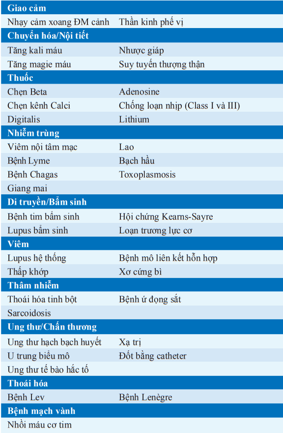 Các nguyên nhân block nhĩ thất