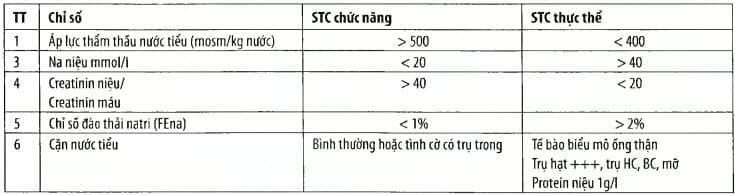 Phân tích suy thận cấp chức năng với suy thận cấp thực thể