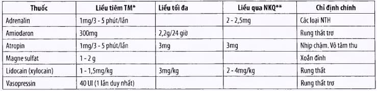 Các thuốc cấp cứu ngừng tuần hoàn