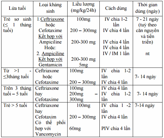 Liệu pháp kháng sinh điều trị viêm màng não mủ khi chưa xác định căn nguyên