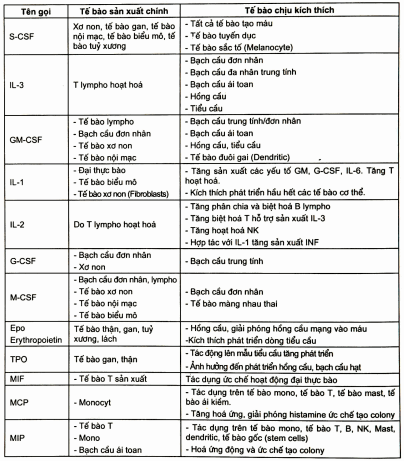 Các cytokin kích thích sinh máu ở người