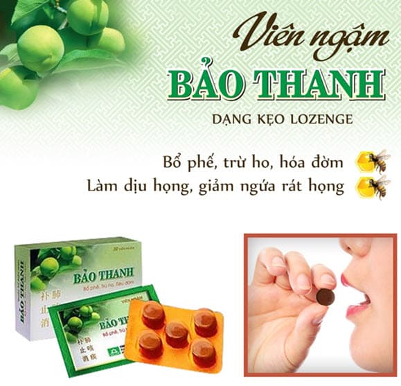 Viên ngậm ho Bảo Thanh lựa chọn dạng bào chế Lozenges