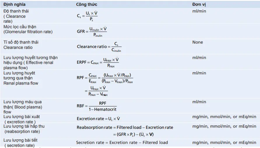 Sử dụng độ thanh thải để định lượng chức năng thận